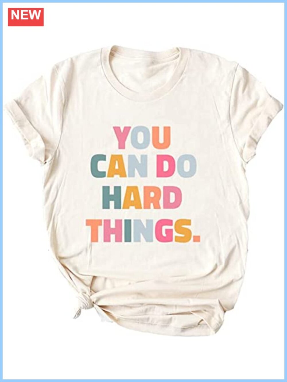 Womens Teacher Graphic T Shirt You Can Do Hard Things Crew Neck
